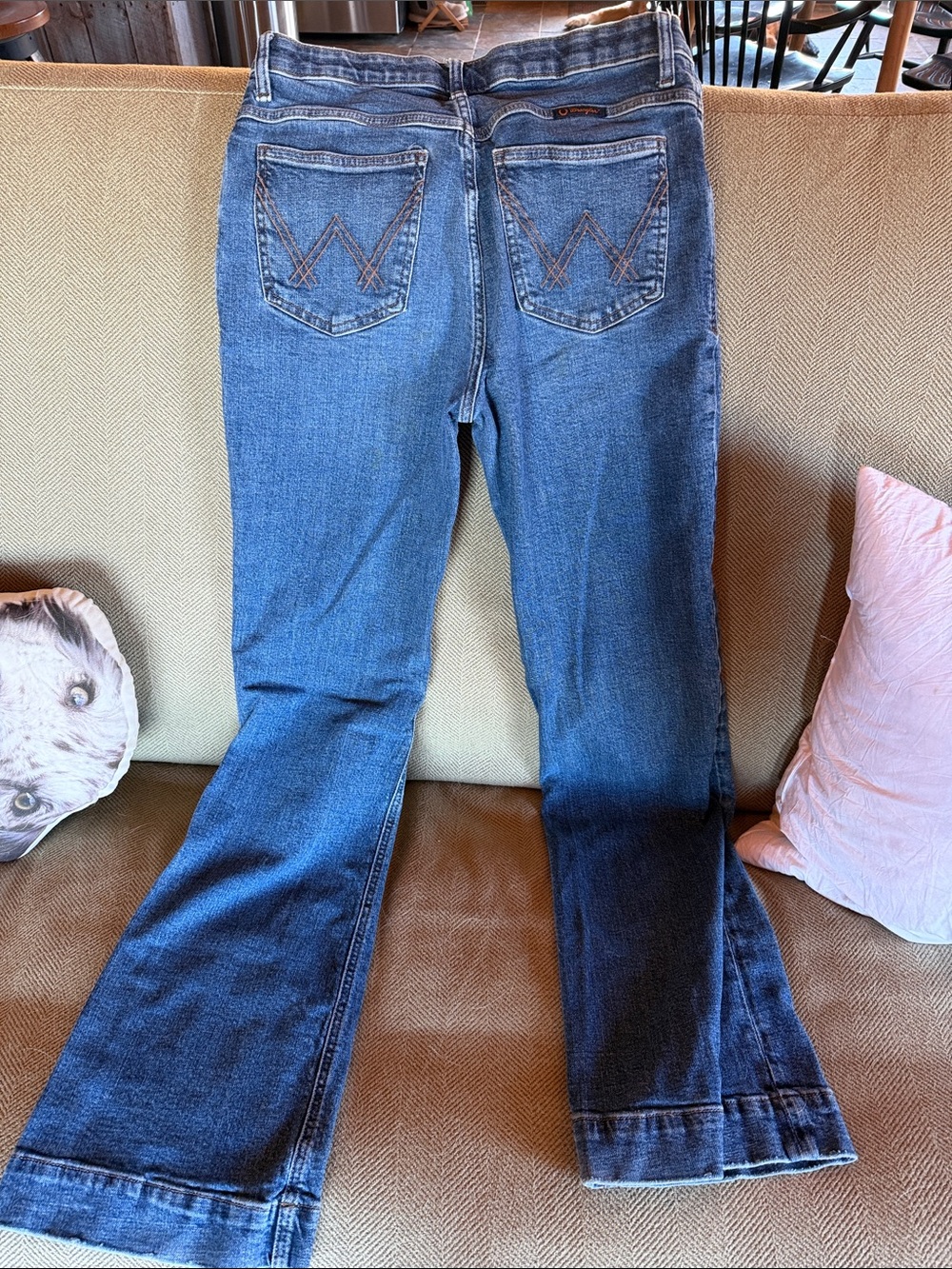 Wrangler Blue Boot Cut Jeans with Signature Back Stitching